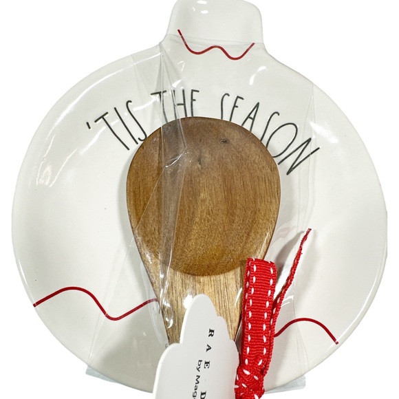 NEW Rae Dunn Christmas Ornament โTIS THE SEASON Spoon Rest w/Wooden Spoon Set - Picture 3 of 5